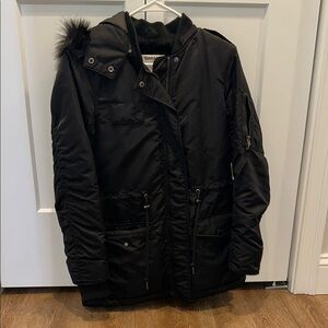 Women's Black Parka Coat